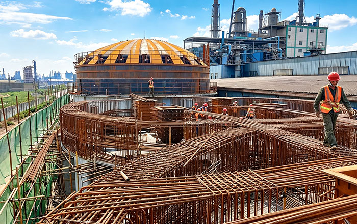 Construction of concrete silo synovial membrane