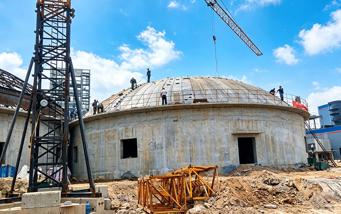 Construction of bolted steel silo