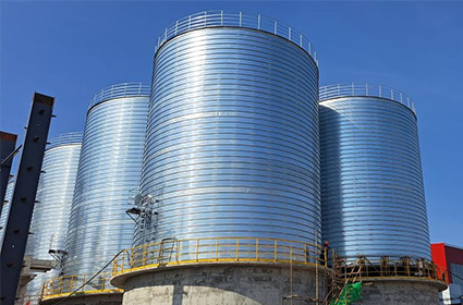 Sinoma Shandong Engineering-8×2,500T Spiral Sealing Steel Silo